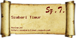 Szabari Timur névjegykártya